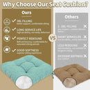 BUYUE Chair Cushion Set for Rocking Chair, Back Pillow & Seat Cushion with Ties, Original Woven Fabric Non-Slip Chair Pads for Elderly Sitting, Light Green by CozyNest Decor