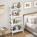 Homykic Bamboo White Bookshelf 4-Tier Ladder Shelf, 49.2” Freestanding Open Bookcase Book Shelf Bathroom Storage Shelf Unit Plant Stand for Small Space, Bedroom, Living Room, Home Office by CozyNest Decor