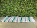 Del Mex Classic Mexican Blanket, Large Authentic Woven Falsa Throw (70"x50"), Artisan Southwest Décor for Beach, Yoga, Outdoors (Mint/Tan) by CozyNest Decor
