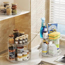 LAMU 2 Pack 2 Tier Lazy Susan Turntable Organizer 9.25'' Rotating Spice Rack Organization for Cabinet, Kitchen, Pantry, Countertop, Bathroom, Vanity, Medicine Cabinet Organizer, Clear by CozyNest Decor