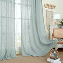 LAMIT Greyish Blue Linen Curtains 45 Inches Long for Bedroom, Light Filtering Panels Bronze Grommet Neutral Drapes for Kitchen/Window/Loft Room, 52 x 45 Inch, 2 Panels by CozyNest Decor