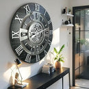 The Gears Clock Real Moving Gear Wall Clock England Line (Vintage Black, 24 inches (60 cm)) by CozyNest Decor