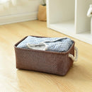 TheWarmHome Small Fabric Canvas Storage Bin with Cotton Rope Handles - Foldable Empty Basket for Gift (Brown-1 Pack,11.8L7.9W5.2H inch) by TinyTreasures Baby Boutique