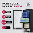 15'' Beverage Refrigerator Cooler - 126 Cans Under Counter Beverage Fridge with LED Light, Built-in Design, Wine Cooler for Home/Kitchen by CozyNest Decor
