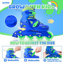 2PM SPORTS Inline Skates with Light Up Wheels, Roller Skates Blades for Boys Girls Kids Ages 5-8 8-12 4-6 6-12, Size Adjustable Beginner Blades Roller Skates by TinyTreasures Baby Boutique