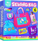 KRAFUN My First Sewing Bag Kit Arts & Crafts for Beginner Kids, 6 Easy DIY Sewing Handbag Pouch Sleeve Projects of Animal Theme, Instructions Learn to Sew & Felt Embroidery, Gift for Girls & Boys by TinyTreasures Baby Boutique