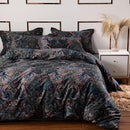 ABREEZE Luxury Vintage Black Duvet Cover Sets Damask Paisley Bedding Set Retro 100% Brushed Cotton Zipper Closure Bedding Collection Full Size by CozyNest Decor