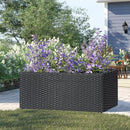 SUNNYPARK Set of 2 Large Rectangular Planter with Removable Liner, All-Weather PE Rattan Modern Planters Indoor Outdoor Flower Plant Pots Garden Box Patio Yard Front Porch Deck by CozyNest Decor
