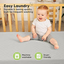 Waterproof Crib Mattress Protector Cover Fitted - 2-Pack Quiet Baby Crib Mattress Pad Sheets, 52" x 28" Soft Quilted Cotton Baby Sheet, Machine Washable, Easy Fit, Durable (Granite/Mavy) by TinyTreasures Baby Boutique