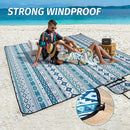 Picnic Blankets Extra Large Outdoor - Beach Blanket Waterproof Sandproof with Shoulder Strap, Machine Washable, Picnic Mat with Stakes for Grass Concert, Park, Lawn,Travel, Spring Summer. Blue by TinyTreasures Baby Boutique