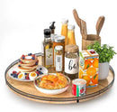 21" Lazy Susan Oak Wood Turntable Organizer for Cabinet, Farmhouse Round Wooden Large Lazy Susan Organization and Storage for Dining Table, Pantry, Kitchen, Countertop, Cupboard, Home Decor by CozyNest Decor