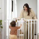Ingenuity Decorative Extra Tall Baby Gate & Dog Gate, 28.5"-48" Wide, 36" Tall, Hardware or Pressure Mounted, Install on Top or Bottom of Stairs, Banister, or Doorway - White by TinyTreasures Baby Boutique