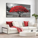 Black and White Red Tree Wall Art Canvas Print Picture Large Red Tree Landscape Modern Artwork for Living Room Bedroom Office Home Wall Decor With Frame 24X48inch by CozyNest Decor