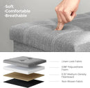 SONGMICS MAZIE Collection - 30 Inches Ottoman Storage Bench, 21 Gal. Folding Chest with Breathable Linen-Look Fabric, Load up to 660 lb, for Entryway, Living Room, Bedroom, Light Gray ULSF001G02 by CozyNest Decor
