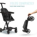 Dream On Me Lightweight and Compact Coast Rider Stroller with One Hand Easy Fold, Adjustable Handles and Soft Ride Wheels, Black by TinyTreasures Baby Boutique