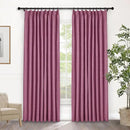 Macochico Pinch Pleated Blackout Curtains 102 Inches Long 100% Blackout Natural Linen Drapes for Bedroom Living Room Windows Farmhouse Burlap Curtains with Tieback 52”Wx102”L Lilac 1 Panel