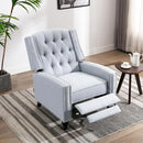 Fabric Push Back Recliner Chair Mid Century Tufted Single Comfy Reading Sofa Chair for Living Room/Bedroom/Home Theatre, Grey by CozyNest Decor