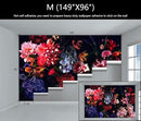 WFBHUA-Dark Floral Wallpaper Watercolor Pink and Blue Flower Wall Mural for Bedroom (Not Peel and Stick) by CozyNest Decor