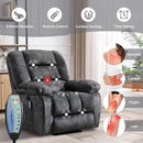Massage Recliner Chair with Heat and Massage, Soft Fabric Ergonomic Manual Reclining Chairs, Heavy Duty Reclining Sofa Chair with Side Pockets for Living Room (D-Grey) by CozyNest Decor
