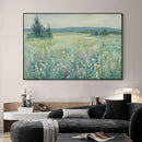 SIGNWIN 46"x72" Extra Large Framed Wall Art Wildflower Meadow Landscape Soft Pastel Nature Illustration for Home Living Room Bedroom Decor (Frame Assembly Required) by CozyNest Decor