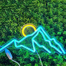 Ulalaza LED Decorative Lights USB Mountains Sunrise Sunset Led Neon Signs Home Decoration Wall Art Holiday Gift Brightness Adjustable 13.4''x6.7'' by CozyNest Decor