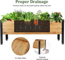 Wood Rectangular Garden Planter Box Raised Garden Bed Outdoor,Planters for Outdoor Plants 37x13x15in Elevated Planter Box for Herbs Vegetables Flowers Great for Patio Deck Balcony by GreenHaven Gardens