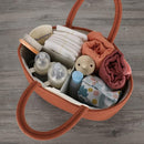Baby Diaper Caddy Organizer for Girl Boy Cotton Rope Nursery Storage Bin Basket Portable Holder Tote Bag for Changing Table Car Travel Baby Shower Gifts Newborn Essentials Registry Must Have Rust by TinyTreasures Baby Boutique