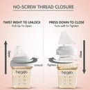 hegen Baby Bottles - Anti Colic Baby Bottles Wide Neck - Breastfeeding System 5 oz with Slow Flow Teats (2 Pack) by TinyTreasures Baby Boutique