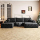 108" Sectional Couches for Living Room Modern Modular Sofa with L-Shape Couchs Upholstered Boneless Couch Deep Seat Sectional Couch with Chaise (Black, Right Facing Chaise+2Seaters+1Ottoman) by CozyNest Decor