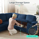 LINSY HOME Sectional Sleeper Sofa with Pull Out Couch Bed - Convertible Plush Corduroy Cloud Couch with Storage Chaise & USB Charging, Comfy Modular Couches for Living Room, Blue by CozyNest Decor