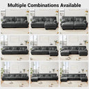 U Shaped Couch Sectional Couch, 3-Seater Cloud Couch Sectional Oversized Couch, Sofa Bed Couch with Round Bolster Armrests 5 Pillows, Modular Couch Home Sofa Living Room Couch(Gray) by CozyNest Decor