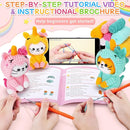 Crochet Kit for Beginners - 3 PCS Unicorn Cat Crochet Kits with Step-by-Step Video Tutorials, Beginner Crochet Kit for Adults Kid, Crochet Animal Kit for Starters, Cat Dressed as Unicorn Set by TinyTreasures Baby Boutique