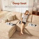 ovios 105” Modular Sectional Sofa with Thicken Seat Cushion, Cloud Couch with Deep Seat, Modern L-Shape Sofas Couches with Chaise,Upholstered Couches for Living Room Bedroom,Camel by CozyNest Decor
