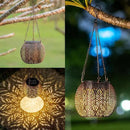 LeiDrail Hanging Solar Lanterns 2 Pack Solar Lanterns Outdoor Waterproof Garden Metal Decorative Light Patio Decor for Outside Yard Tree Tabletop Landscape by CozyNest Decor