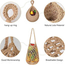 AARAINBOW Boho Wall Hanging Baskets for Kitchen Storage, Fruit Woven Wall Basket 9 Pcs, Hanging Vegetable and Onion Storage with 24 Hooks （Brown） by CozyNest Decor