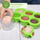 6x3oz Baby Food Freezer Tray with Clip on Lid Bright Green | Leakproof Freezer Molds Silicone Storage Container for Purees Fruits Vegetables by TinyTreasures Baby Boutique