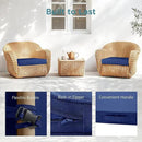 Codi Outdoor Cushions for Patio Furniture 24x24 Inch, Waterproof Chair Seat Cushion with Handles & Adjustable Straps, Fade Resistant - Set of 2, Navy Blue by GreenHaven Gardens