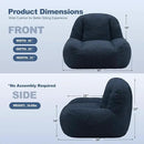 Homguava Bean Bag Chairs for Adults,Giant Beanbag Couch Adult Bean Bag Chair with Filler Included,Modern Lazy Sofa Comfy Chair for Living Room(Blue) by CozyNest Decor