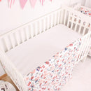 CaSaJa Baby 3-Piece Crib Bedding Set for Boys Girls, Including Soft Quilted Comforter(Blanket), Fitted Crib Sheet and Skirt, Soft Nursery Bedding Set Made of Silky Comfy Materials, Petals Flying by TinyTreasures Baby Boutique