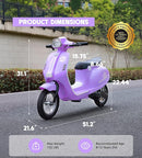Kids Motorcycle, 2 Wheel Electric Motorcycle for Girls Ages 8-14, 24V Ride on Toys with Music, Story, Headlight, 3 Speed Options, Up to 60min Ride Time, for Riders up to 143 lbs, Easy Assemble, Purple by TinyTreasures Baby Boutique
