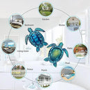 LIFFY Metal Turtle Wall Art Decor Ocean Wall Hanging Coastal Wall Sculptures Beach Theme Wall Decoration for Indoor Outdoor Bathroom Beach Garden Pool (10", 2 pcs) by GreenHaven Gardens