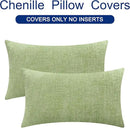 CaliTime Throw Pillow Covers Decorative 16 X 26 Inches Pack of 2 Cozy Chenille Cushion Cases for Couch Sofa Bed Living Room Home Sage Green by CozyNest Decor