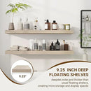 36 Inch Floating Shelves, 3D Textured Wood Grain, 36"x9.25"x1.5" Inch Deep Floating Shelves for Wall, Wooden Shelves for Bathroom, Bedroom, Living Room, Vintage White Oak by CozyNest Decor