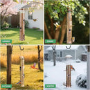 MIXXIDEA Metal Tube Bird Feeders for Outdoors - 6 Ports Hanging Feeder Attracts Wild Birds in Your Lawn, Garden, Balcony - Antique Copper - 1 Pack by CozyNest Decor