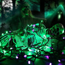 Brizled Purple & Green Halloween Lights, 33ft 100 LED Halloween String Lights 5mm Wide Angle String Lights, 120V UL Certified Connectable Halloween Lights Outdoor for Party Halloween Decor, Black Wire by TinyTreasures Baby Boutique