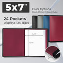 Dunwell Small Photo Album 5x7 (2-Pack, Ruby), Black Mounting Paper, 5 x 7 Photo & Art Portfolio Presentation Book, 24 Sleeves Display 48 Pages, Professional Picture Book for 5x7 Artwork, Postcards by TinyTreasures Baby Boutique