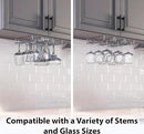 DecoBros Under Cabinet Wine Glass Stemware Rack Holder, Chrome by CozyNest Decor