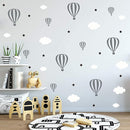 Hot Air Balloons Clouds and Stars Nursery Decor DIY Wall Stickers Bedroom Self Adhesive JW577 (Color 1) by TinyTreasures Baby Boutique