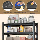 Laundry Room Storage Organizer, Over The Washer and Dryer Storage Shelves for Laundry Organization, 35" W x 14" D x 63" H, Suit Washing Machine Width Within 32.6", Hold 500 lb, Black by CozyNest Decor