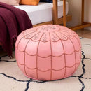 Stuffed Arch Design Moroccan Leather Pouf Ottoman, Handmade, Pre-Filled, 100% Genuine Leather, 14” Height x 22” Diameter – Boho Chic Footstool & Living Room Décor (Pink) by CozyNest Decor